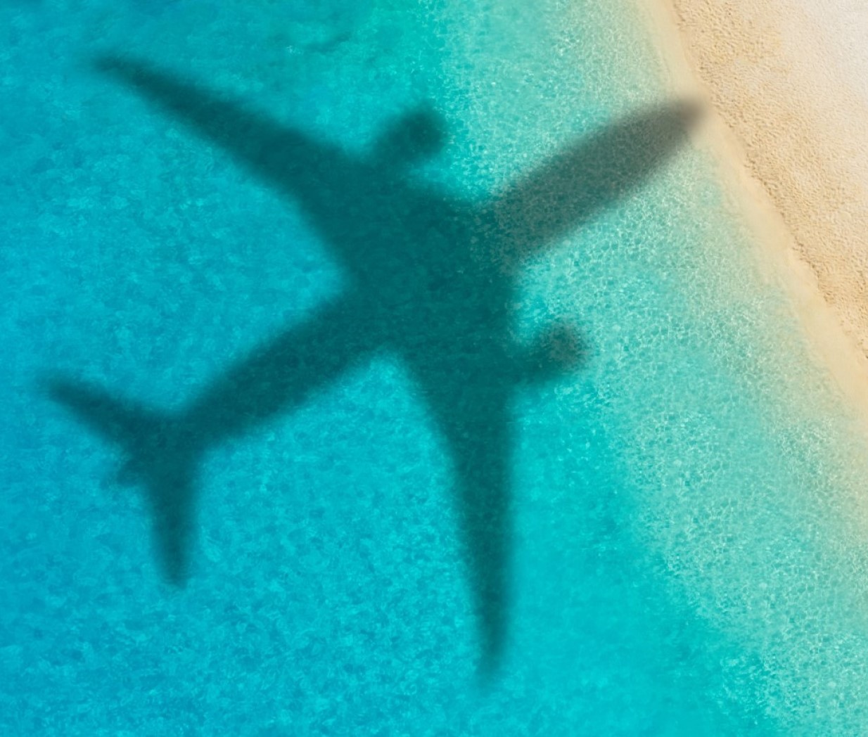 Concept of airplane travel to exotic destination